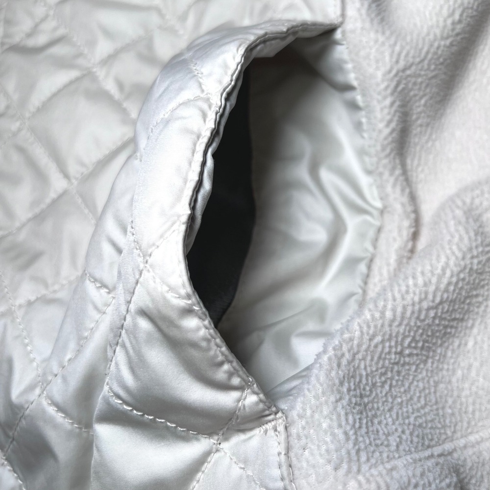 Columbia Quilted Fleece Hooded Vest Womens XL Cream Therma Coil Layering Outdoor - Picture 13 of 16